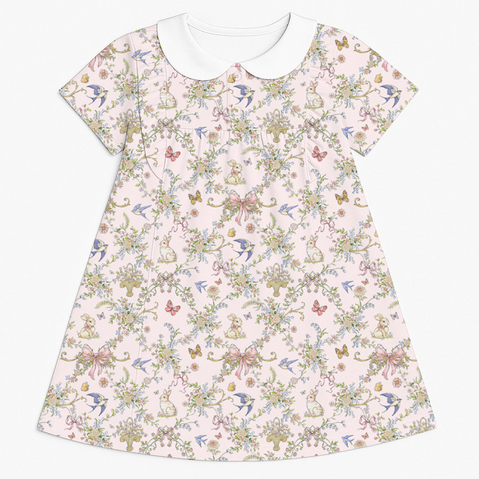 Сукня  з коротким рукавом і оборкою i комірцем з бавовни Supima DR018CL PETAL