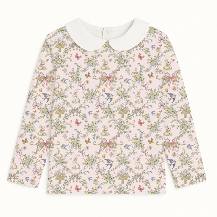 Футболка с длинным рукавом для мальчиков и девочек  з комiрцем TSH002CL PETAL