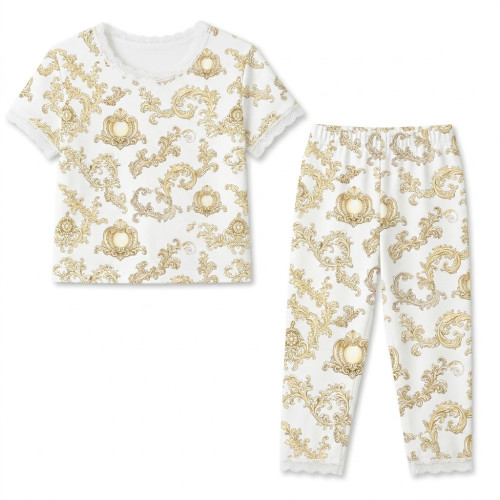 Елегантний комплект з футболкою та прямими штанами  100% Supima Cotton PW104 · ROYAL BLUSH BEIGE