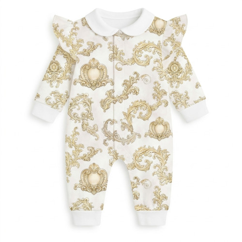 Ромпер з довгим рукавом з комiрцем i рюшками  K070CL ROYAL BLUSH BEIGE