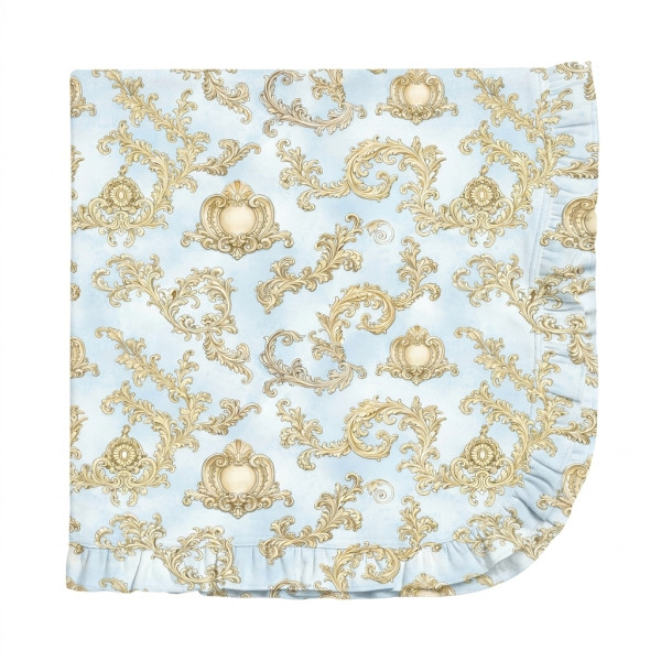 Двошарова дитяча ковдра з рюшей BL002  ROYAL BLUSH BLUE