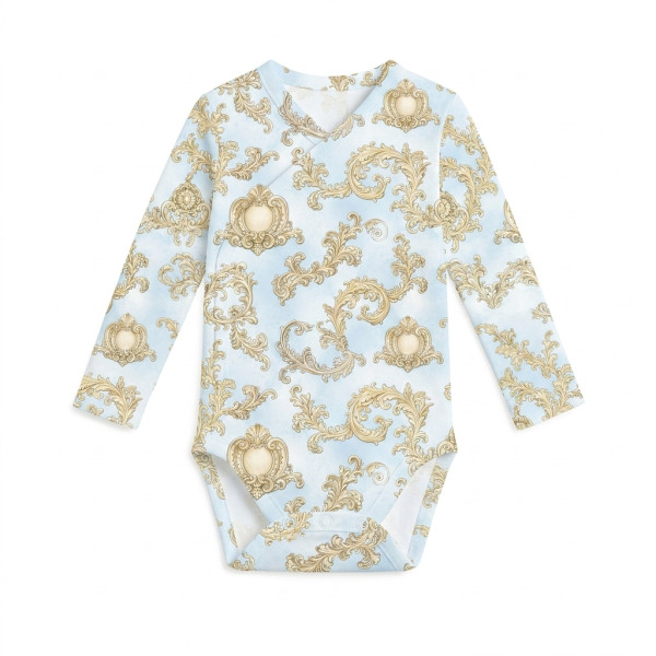 Боді Kimono з довгим рукавом для немовлят BLS004 ROYAL BLUSH BLUE