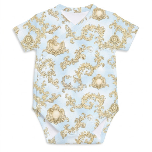 Боді Kimono з кортким рукавом для немовлят BSHL004  ROYAL BLUSH BLUE