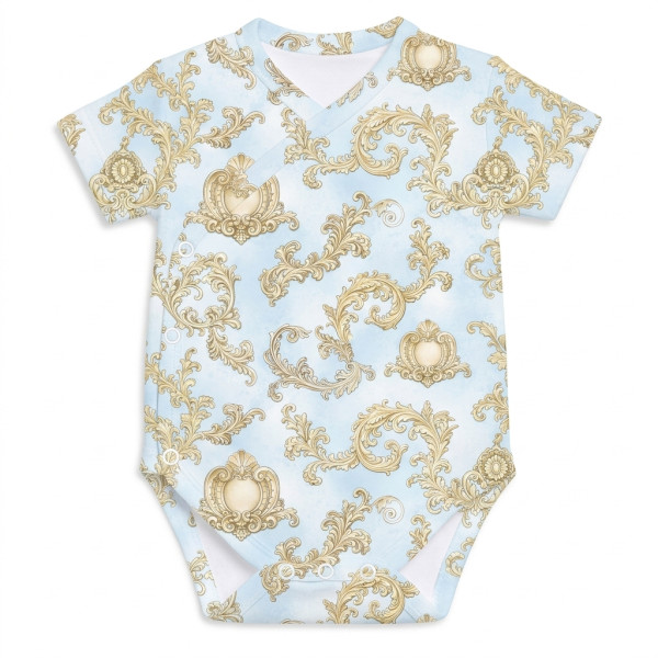 Боді Kimono з кортким рукавом для немовлят BSHL004  ROYAL BLUSH BLUE