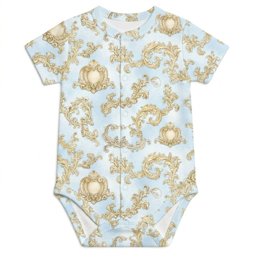 Боді Передня застібка з коротким рукавом для немовлят BSHL009  ROYAL BLUSH BLUE