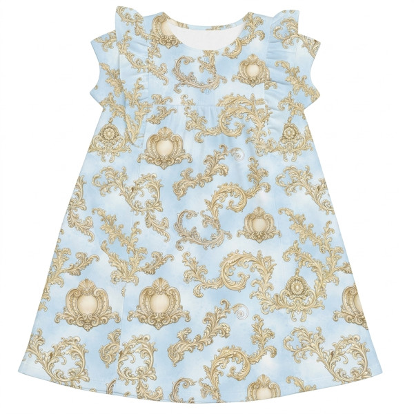 Сукня  з коротким рукавом і оборкою з бавовни Supima DR018 ROYAL BLUSH BLUE