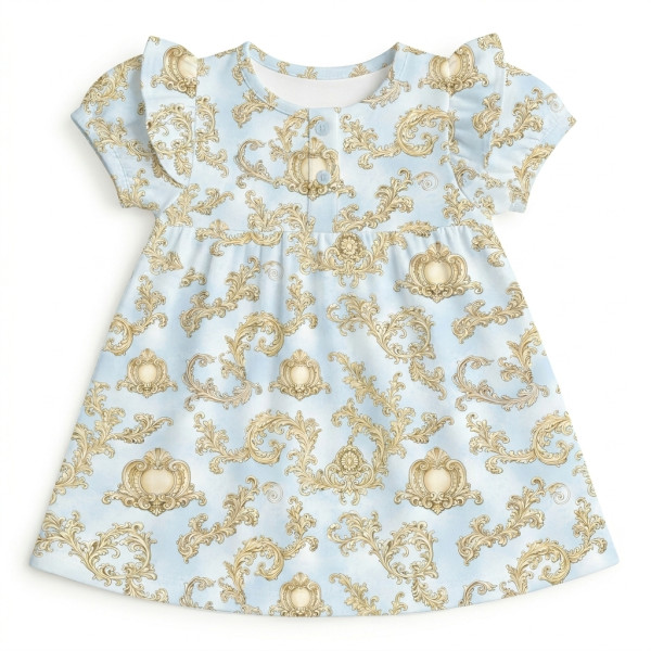Сукня  з коротким рукавом і оборкою з бавовни Supima DR019 ROYAL BLUSH BLUE