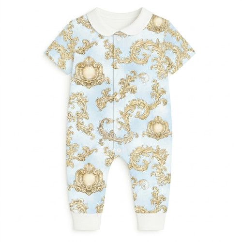 Ромпер з коротким рукавом i комірцем K061CL ROYAL BLUSH BLUE