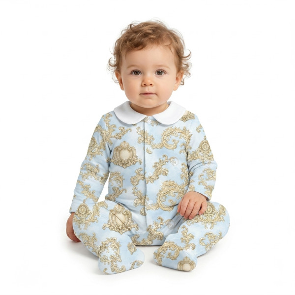 Сліп з комірцем із 100% бавовни Pima — модель K063 ROYAL BLUSH BLUE