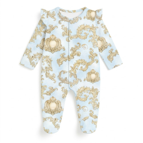 Сліп з рюшами для дівчинки із 100% бавовни Pima K065 ROYAL BLUSH BLUE