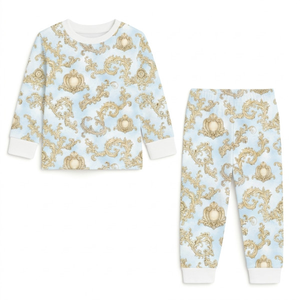 Дитяча піжама з довгим рукавом з 100% pima котона PJ001 ROYAL BLUSH BLUE