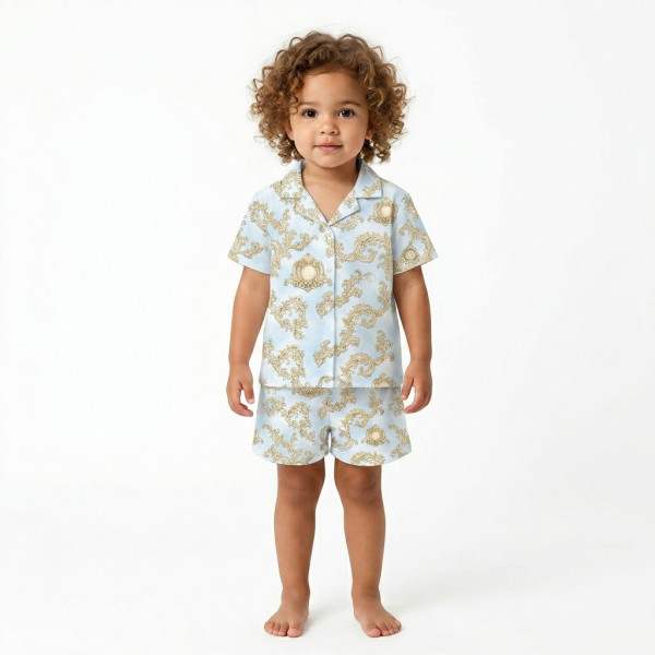 Дитяча піжама з коротким рукавом і шортами PJ023 ROYAL BLUSH BLUE