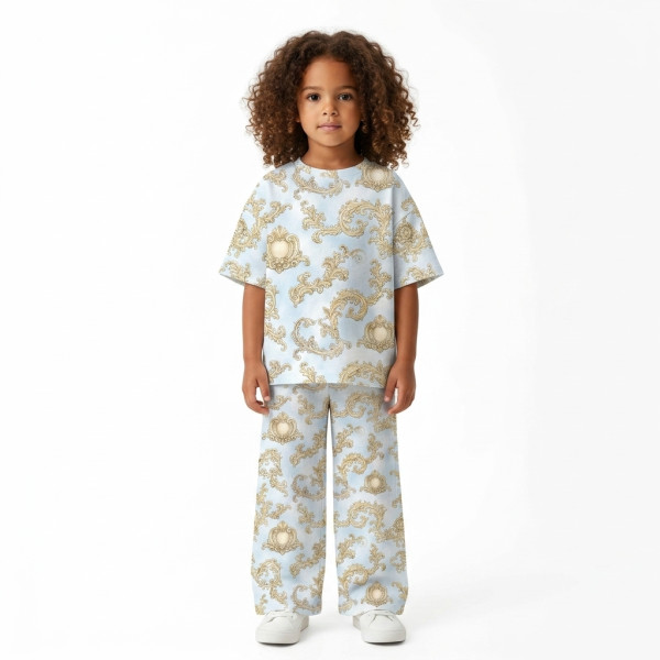 Дитячий сет з футболкою oversize та штанами палаццо PJ030 100% Pima Cotton