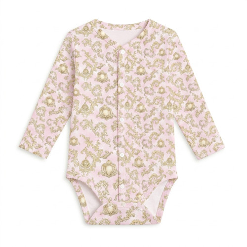 Боди Передняя застежка с длинным рукавом для малышей BLS005  ROYAL BLUSH PINK