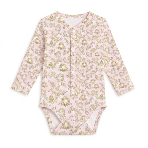 Боді Передня застібка з довгим рукавом для немовлят BLS005  ROYAL BLUSH PINK
