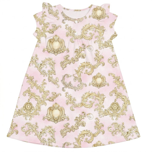 Сукня  з коротким рукавом і оборкою з бавовни Supima DR018 ROYAL BLUSH PINK