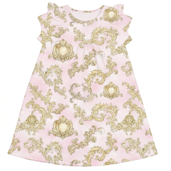 Сукня  з коротким рукавом і оборкою з бавовни Supima DR018 ROYAL BLUSH PINK