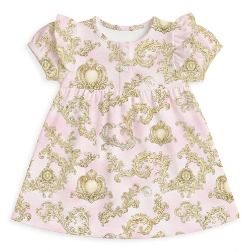 Платье с коротким рукавом и оборкой из хлопка Supima DR019 ROYAL BLUSH PINK