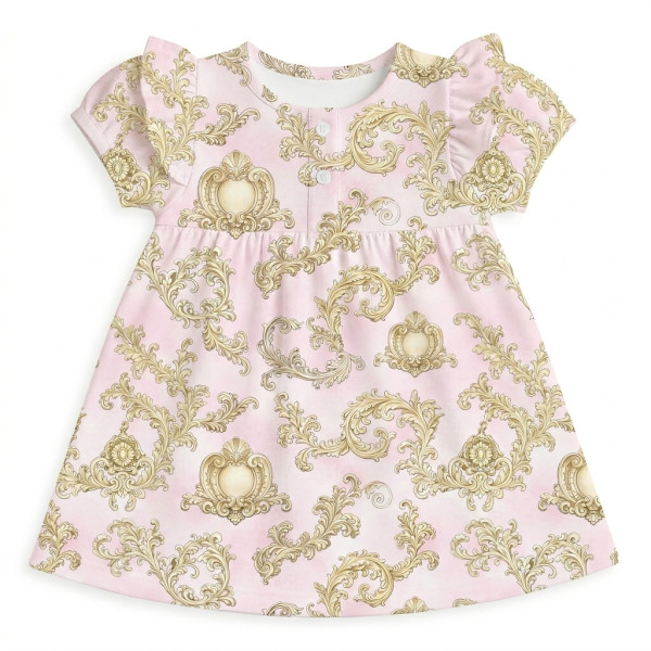 Сукня  з коротким рукавом і оборкою з бавовни Supima DR019 ROYAL BLUSH PINK
