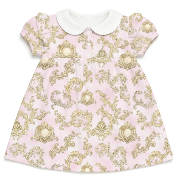 Сукня  з коротким рукавом і оборкою з бавовни Supima DR019CL ROYAL BLUSH PINK