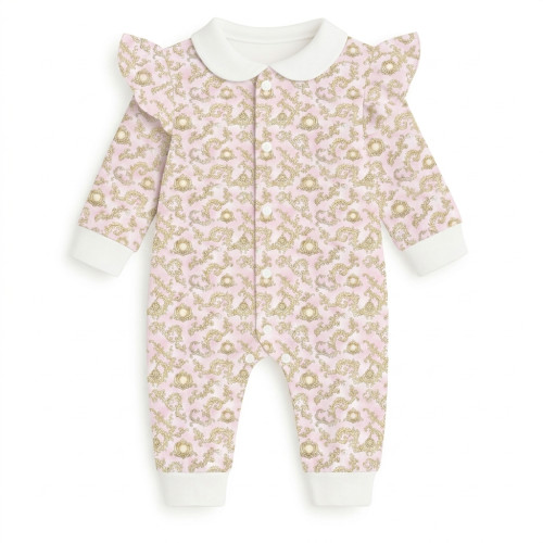Ромпер з довгим рукавом з комiрцем i рюшками  K070CL ROYAL BLUSH PINK