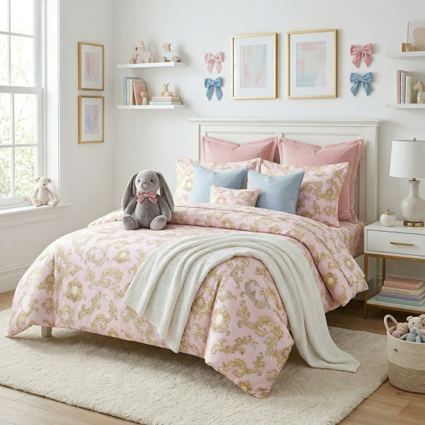 Комплект постільної білизни LIN001  ROYAL BLUSH PINK – для дитячого та підліткового ліжечка