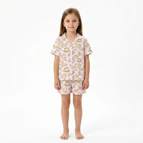 Детская пижама с коротким рукавом и шортами  PJ023 ROYAL BLUSH PINK