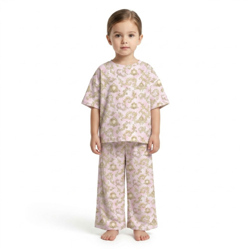 Детский сет с футболкой оверсайз и брючками палаццо  PJ030 100% Pima Cotton