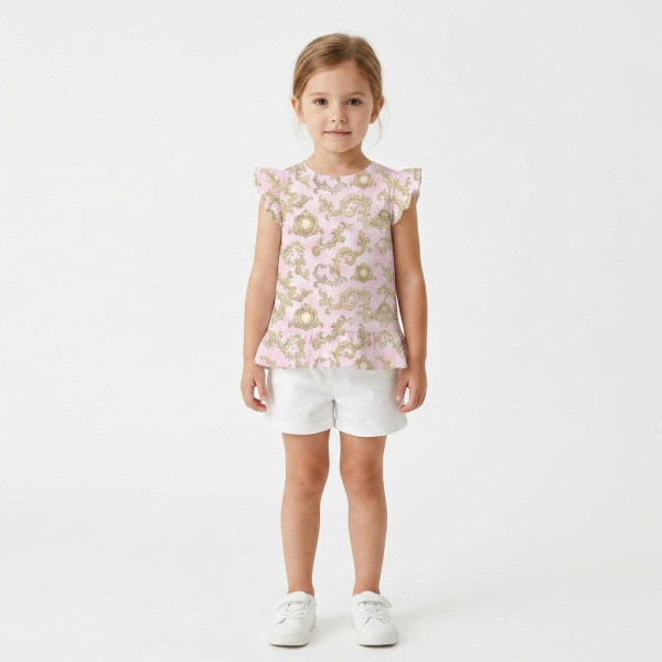 Футболка з рюшами для дівчаток TSH003 ROYAL BLUSH PINK