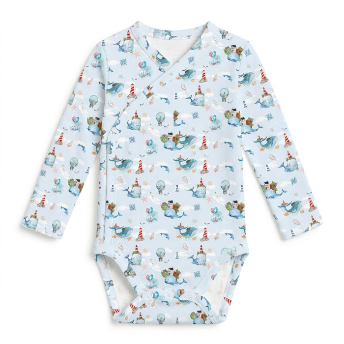 Боді Kimono з довгим рукавом для немовлят BLS004