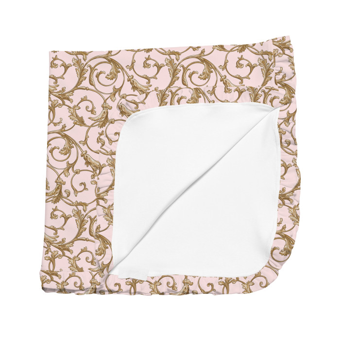 Двошарова дитяча ковдра з рюшей BL002  Allure Pink