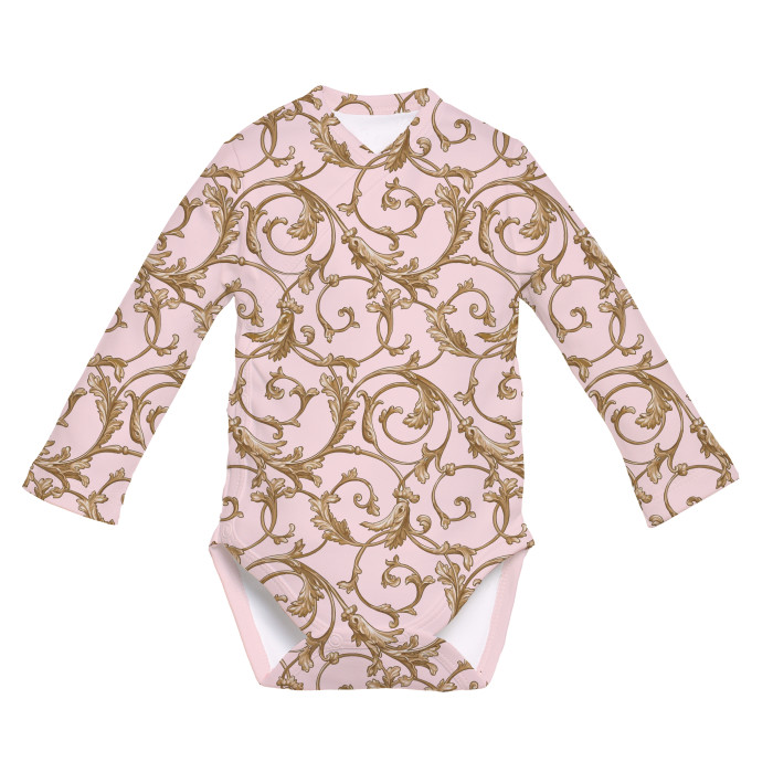 Боді Kimono з довгим рукавом для немовлят BLS004 Allure Pink