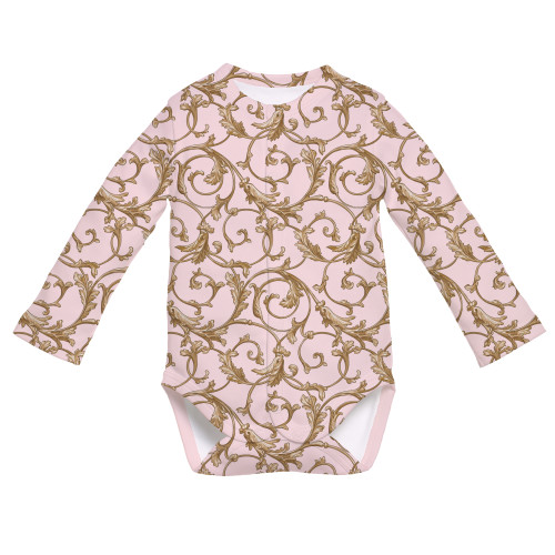 Боди Передняя застежка с длинным рукавом для малышей BLS005  Allure Pink