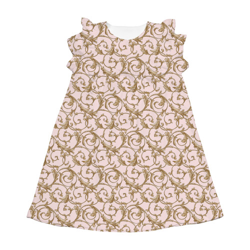 Сукня  з коротким рукавом і оборкою з бавовни Supima DR018 Allure Pink