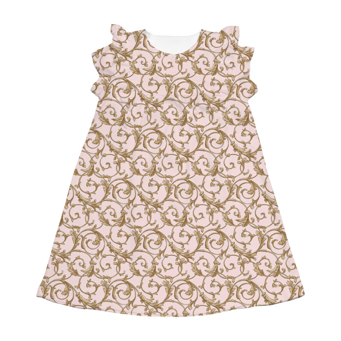 Сукня  з коротким рукавом і оборкою з бавовни Supima DR018 Allure Pink