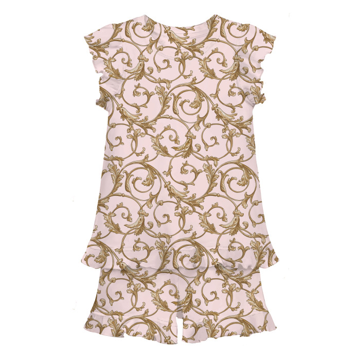 Коротка піжама для дівчаток  з рюшами  із бавовни Supima PJ007 Allure Pink