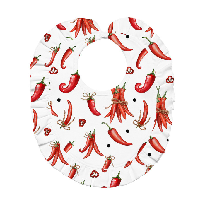 Слюнявчик з обробкою рюшкой BIB006 Chilli