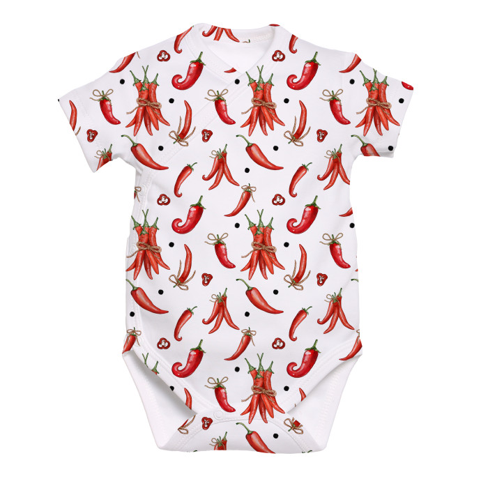 Боді Kimono з кортким рукавом для немовлят BSHL004  Chilli