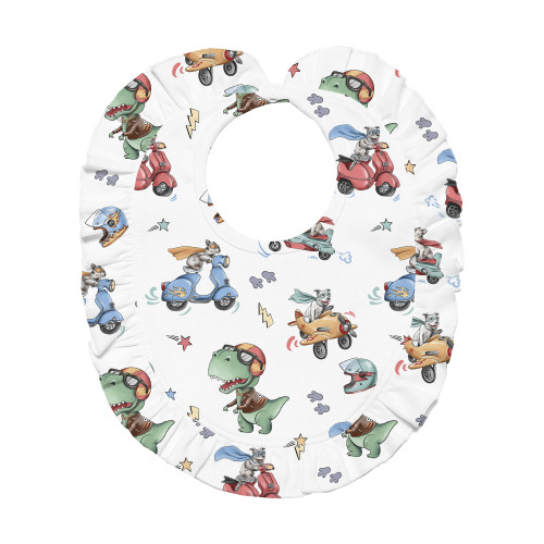 Слюнявчик з обробкою рюшкой BIB006 Superheroes