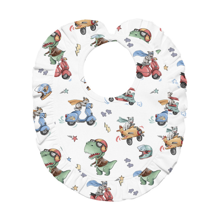Слюнявчик з обробкою рюшкой BIB006 Superheroes