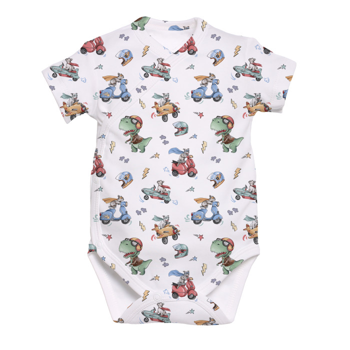 Боді Kimono з кортким рукавом для немовлят BSHL004  Superheroes