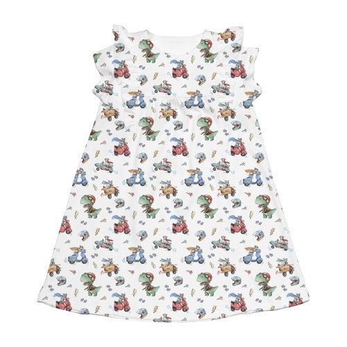 Сукня  з коротким рукавом і оборкою з бавовни Supima DR018 Superheroes