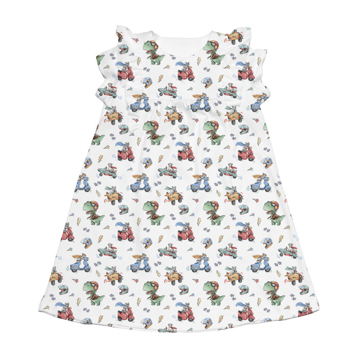Сукня  з коротким рукавом і оборкою з бавовни Supima DR018 Superheroes