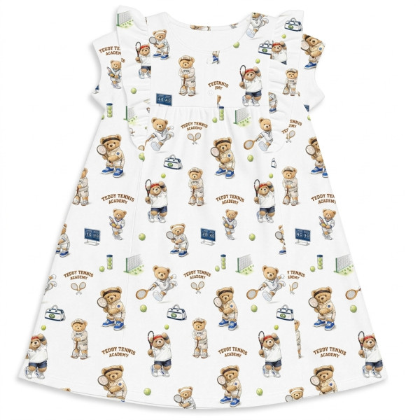 Сукня  з коротким рукавом і оборкою з бавовни Supima DR018 TENNIS ACADEMY