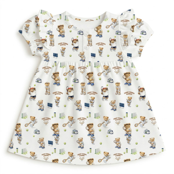 Сукня  з коротким рукавом і оборкою з бавовни Supima DR019 TENNIS ACADEMY