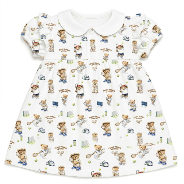 Сукня  з коротким рукавом і оборкою з бавовни Supima DR019CL TENNIS ACADEMY