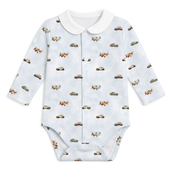 Боді Передня застібка з довгим рукавом i комiрцем для немовлят BLS005CL  VELVET WATERCOLOR