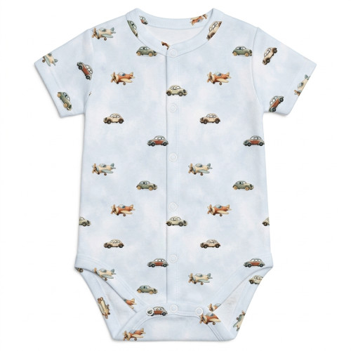Боді Передня застібка з коротким рукавом для немовлят BSHL009  VELVET WATERCOLOR