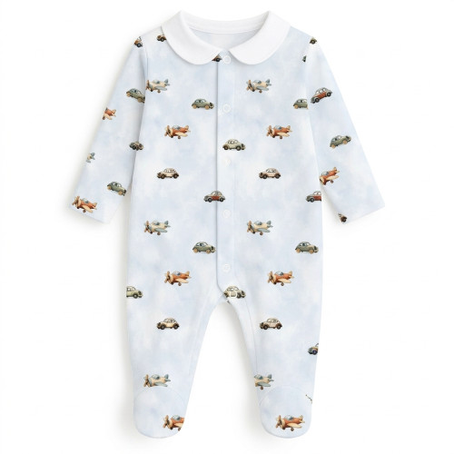 Слип с воротничком из 100% хлопка Pima — модель K063 VELVET WATERCOLOR