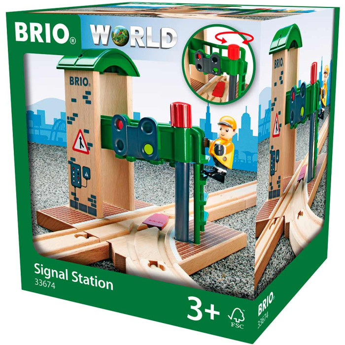 Сигнальна станція BRIO зі стрілкою і світлофором (33674)